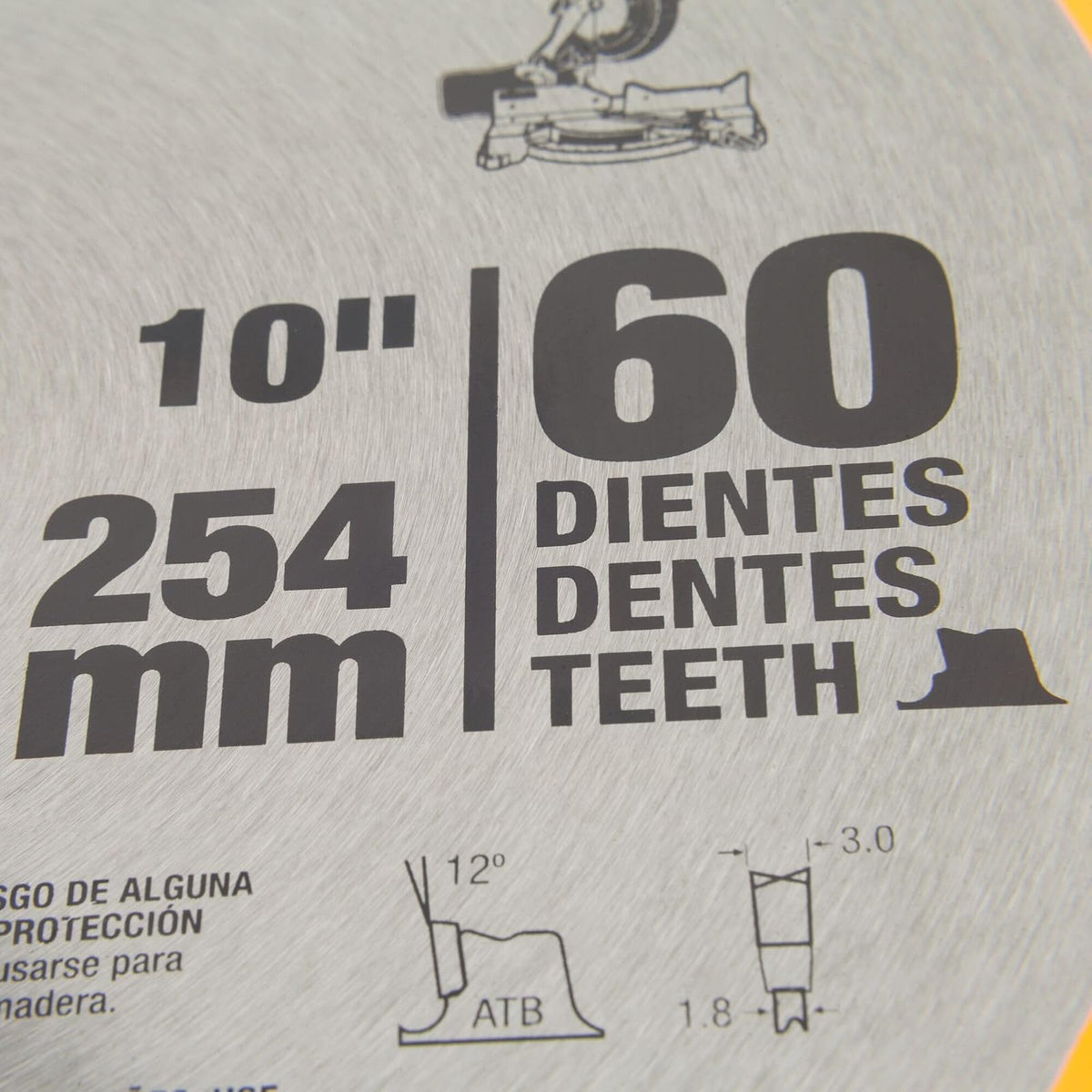DEWALT Disco para Sierra Circular 10" (254mm), 60 Dientes, DWA03120