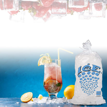 Bolsa de hielo con cierre de corbata, 10 libras (paquete de 1000)