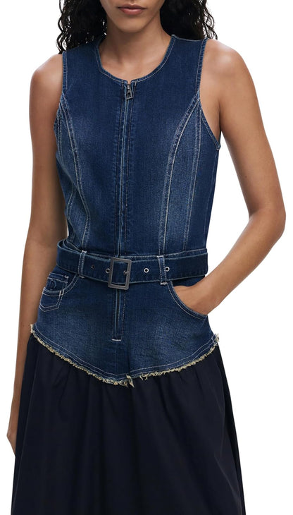 Desigual Vest_Poplin Vestido Mujer