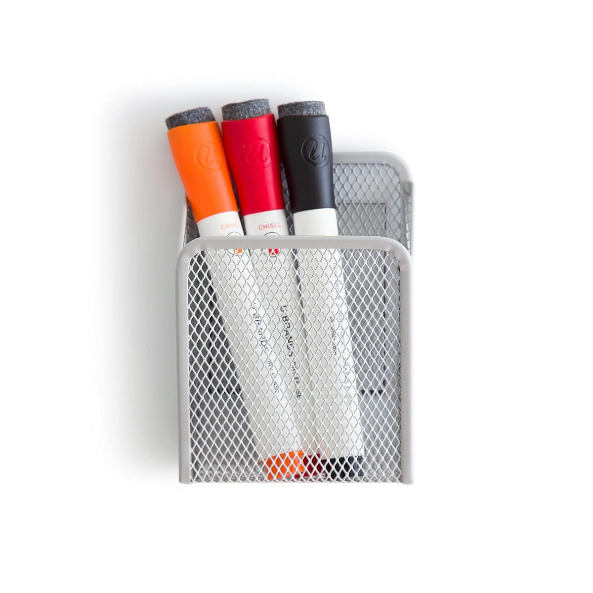 U Brands - Kit de organización de clóset de Malla Gris, Incluye Taza magnética y Estante Plegable, 2 Piezas