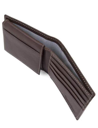 Timberland - Billetera de Cuero Genuino para Hombre - Elegantemente Sofisticado - Negro - Delgado - 7 Compartimentos - 4 Ranuras para Tarjetas - Ventana de Identificación - Sin Cierre