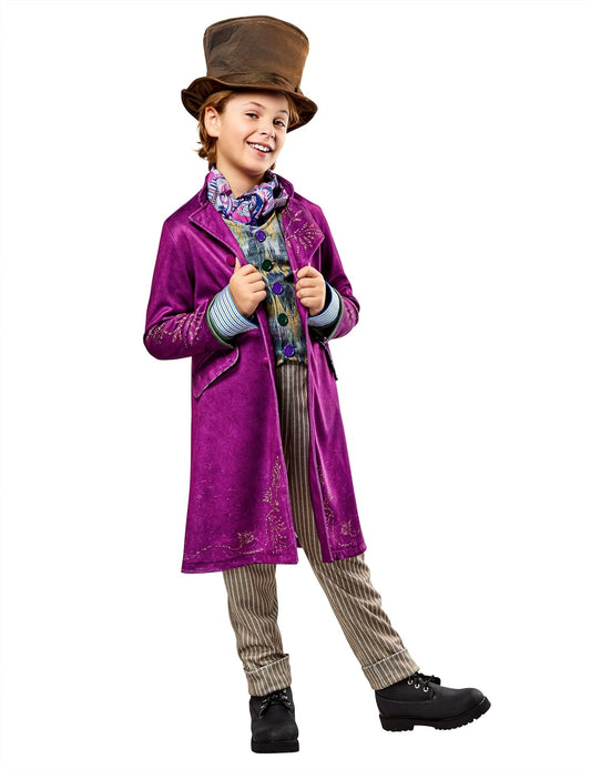 Rubies Willy Wonka - Disfraz completo con sombrero para niños de la película Wonka para fiestas temáticas y Halloween, grande