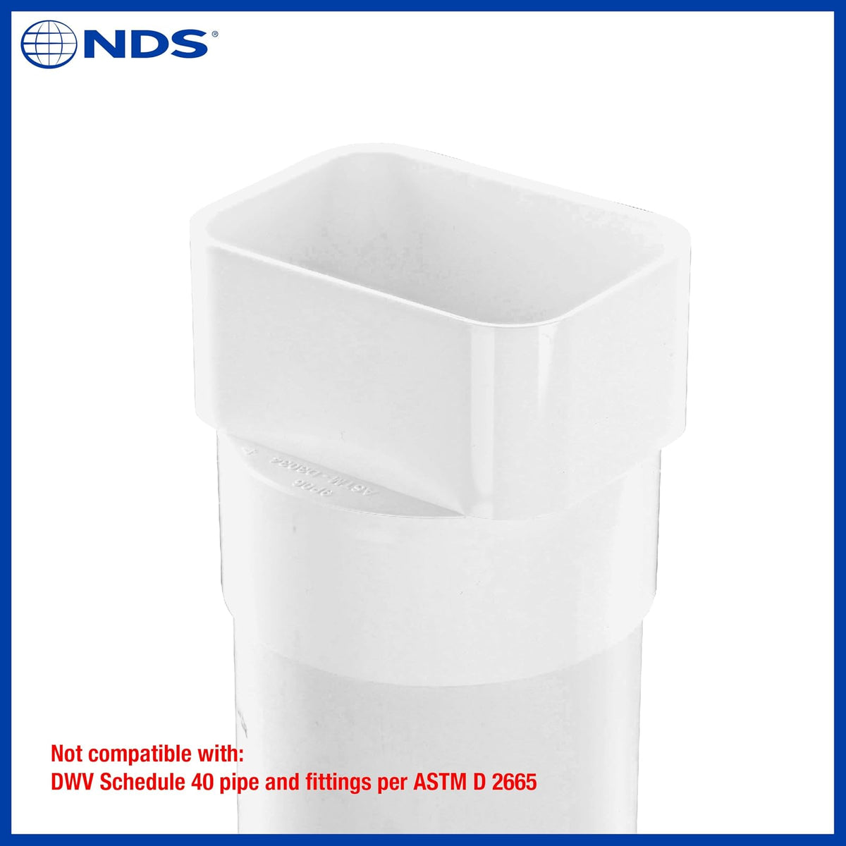 NDS 9P06 - Adaptador centrado en PVC IPS, 3 Pulgadas por 4 Pulgadas por 4 Pulgadas
