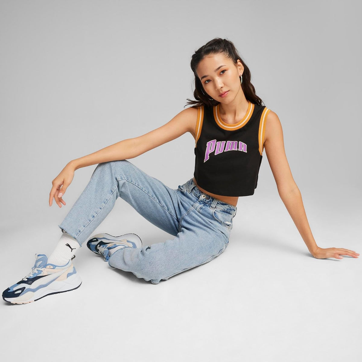 Puma Playera Corta Team, Mujer, Negro, Chico