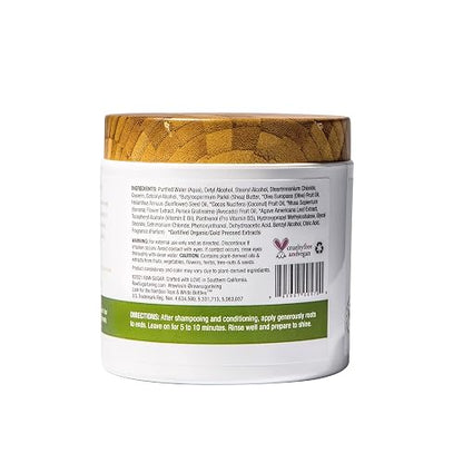RAW SUGAR, Healing Power, Mascarilla Reparadora para Cabello, con Aceite de Aguacate, Plátano, Leche de Coco y Agave, Prensado en Frío, Vegano, Libre de Sulfatos, Parabenos y Siliconas, 340 g