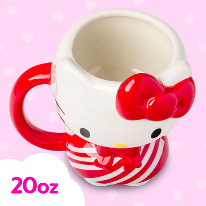 Silver Buffalo Sanrio Hello Kitty - Taza de cerámica esculpida en 3D, 20 onzas