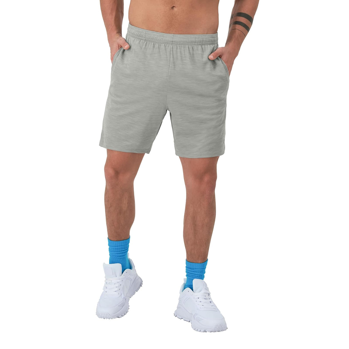 Champion Pantalones Cortos Deportivos Que absorben la Humedad Pantalones Cortos para Hombre - Oxford Gray Reflective C - XL