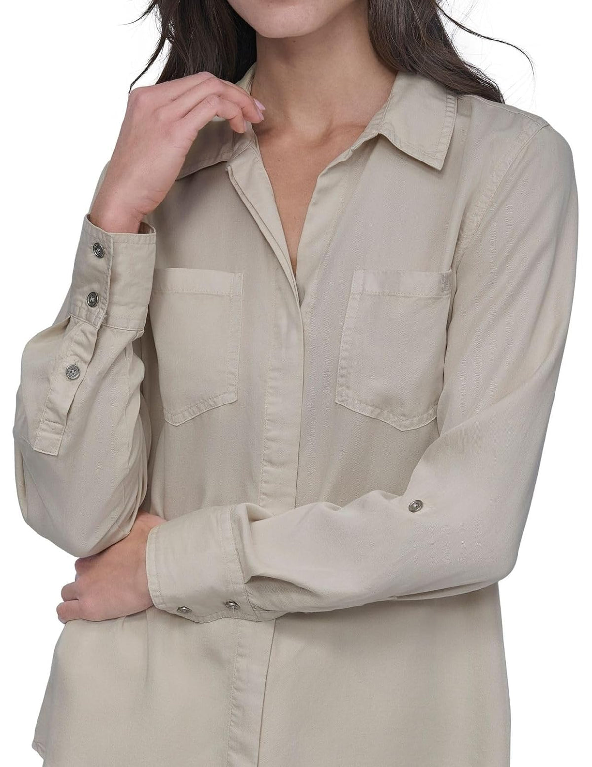 DKNY - Manga Larga para Mujer, Casual, Suave, cómoda