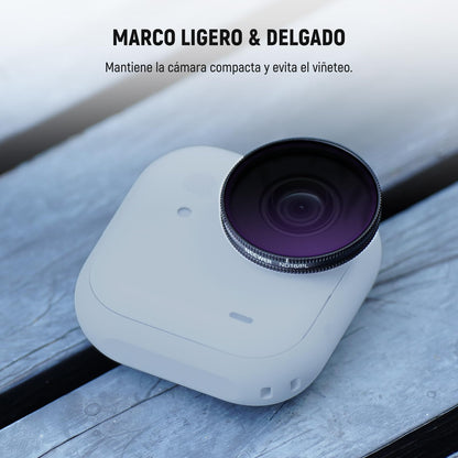 NEEWER Polarizado ND Filtro Juego Compatible con Insta360 GO Ultra (ND8/PL ND16/PL ND32/PL ND64/PL) Filtro Objetivo Polarizador Densidad Neutra Rosca, HD Vidrio Óptico Action Cam HD Accesorios, FL-C52