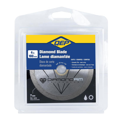 QEP 6-4001Q Hoja de diamante para sierras de azulejos húmedas para azulejos de cerámica, 4 pulgadas
