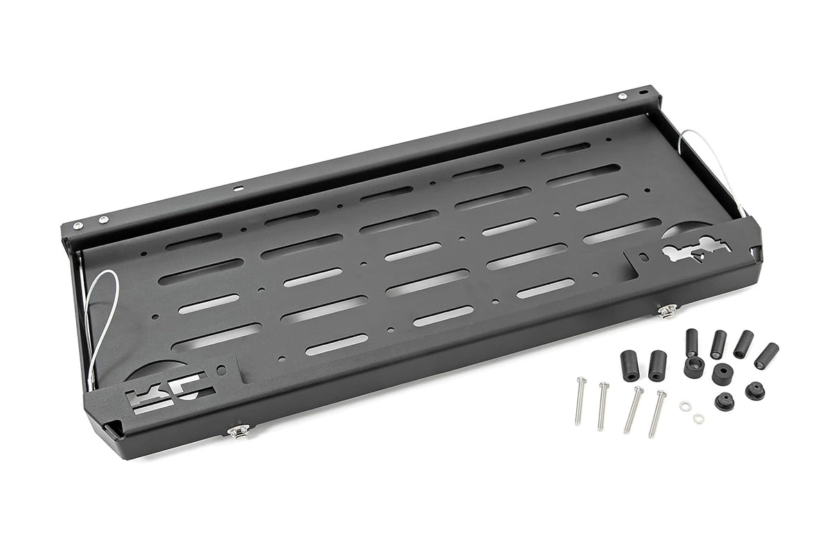 Rough Country Mesa Plegable para portón Trasero 2018-2021 para JL/JLU-10625 2018-2022, Color Negro