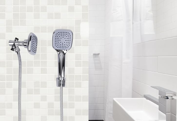 DICA 3005T Regadera de Teléfono, Ducha de Baño, Regadera Moderna tipo Lluvia, Acabado Cromo