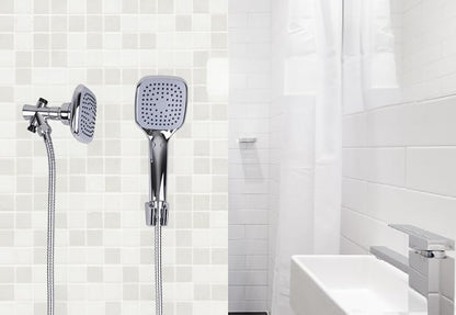 DICA 3005T Regadera de Teléfono, Ducha de Baño, Regadera Moderna tipo Lluvia, Acabado Cromo