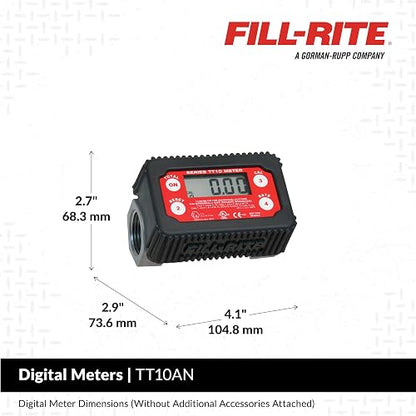 Fill-Rite TT10AN - Medidor digital de transferencia de combustible de 1 '2-35 GPM