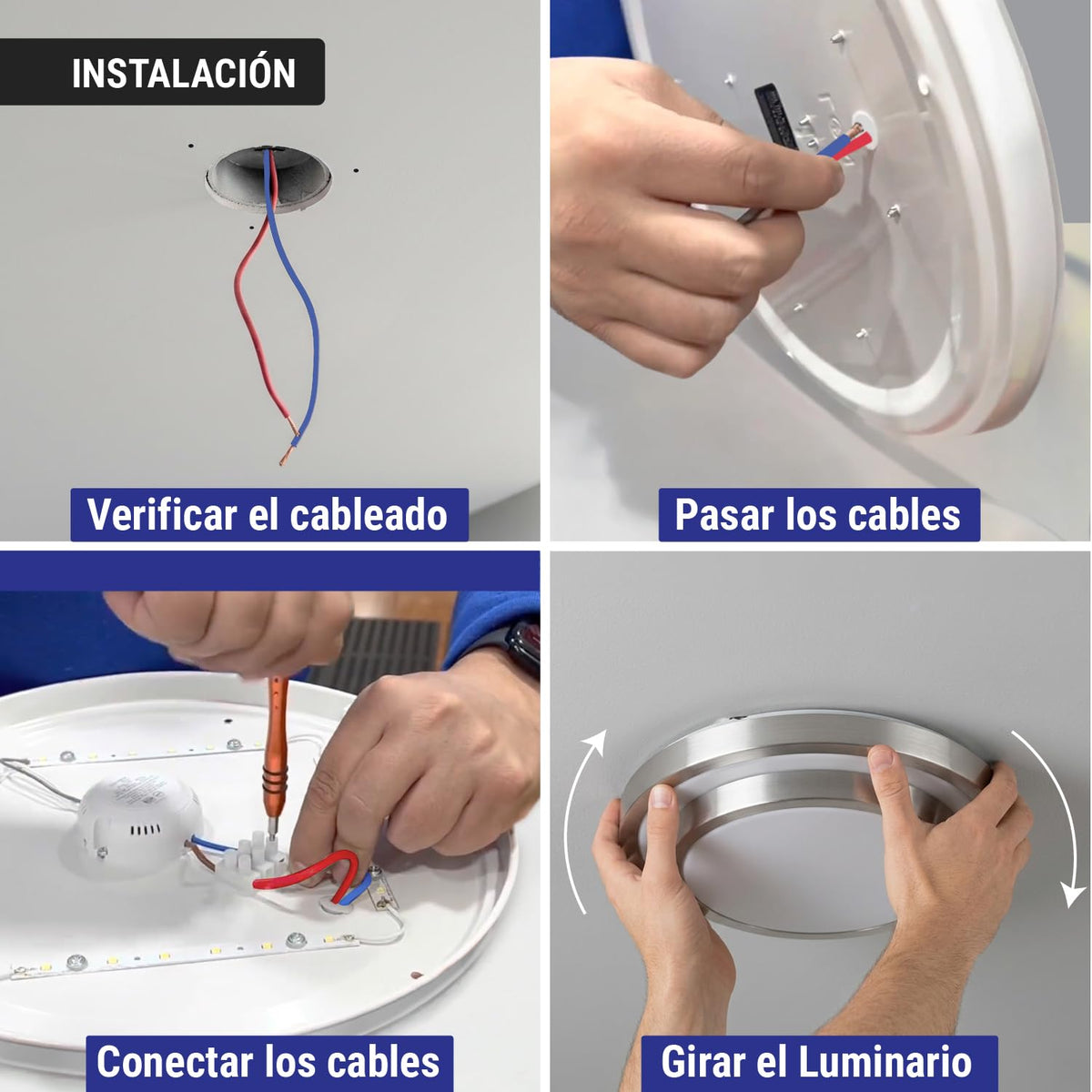 Volteck Basic PLA-704L, Luminario decorativo de LED 22 W de sobreponer tipo plafón metálico luz día