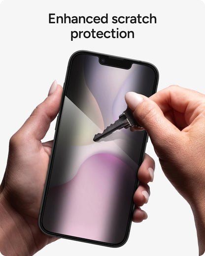 ZAGG Glass Elite Privacy 360 - Protector de visualización para Apple 16e/ 14/13/13 Pro - Filtro de privacidad de cuatro vías, 5 veces más resistente, tecnología antihuellas, escudo invisible, fácil de