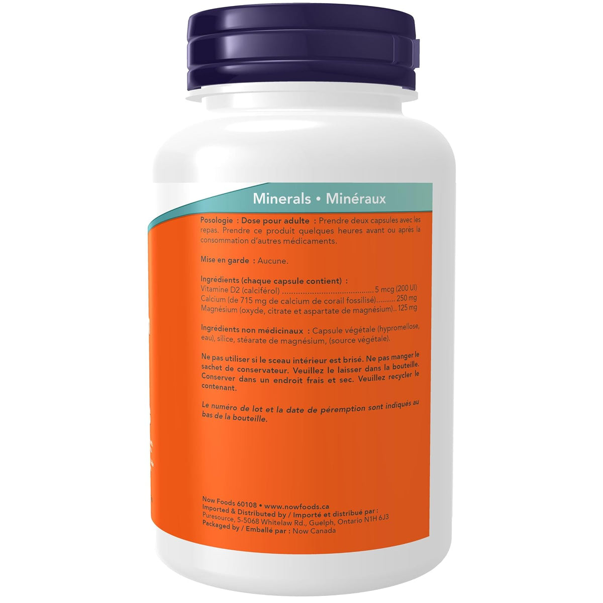 Now Foods Coral Calcium Plus – 100 Cápsulas Vegetarianas | Calcio Marino con Magnesio y Vitamina D