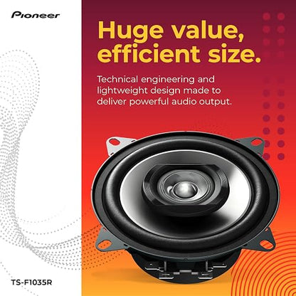 Pioneer TS-F1035R - Altavoces coaxiales de Audio para automóvil de 2 vías, Altavoces Redondos de Rango Completo de 4 Pulgadas, Potencia máxima de 150 W (par)