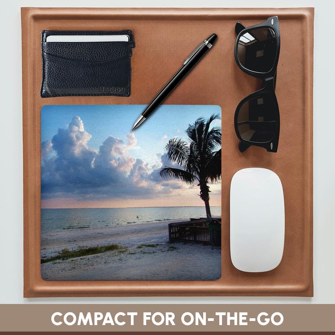 3dRose 8 X 8 X 0.25 Inches Beach View Mouse Pad (mp_22131_1)