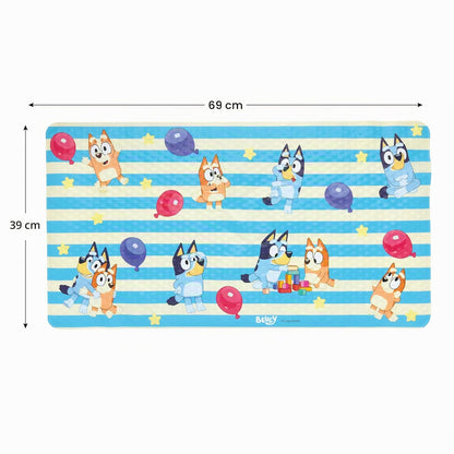 Bluey - Alfombrilla de baño para niños, niños pequeños y bebés, 15.5 x 22 Pulgadas, Antideslizante, Alfombrilla de Tina con ventosas, Lavable a máquina, Acolchada para Proteger, fácil de Limpiar
