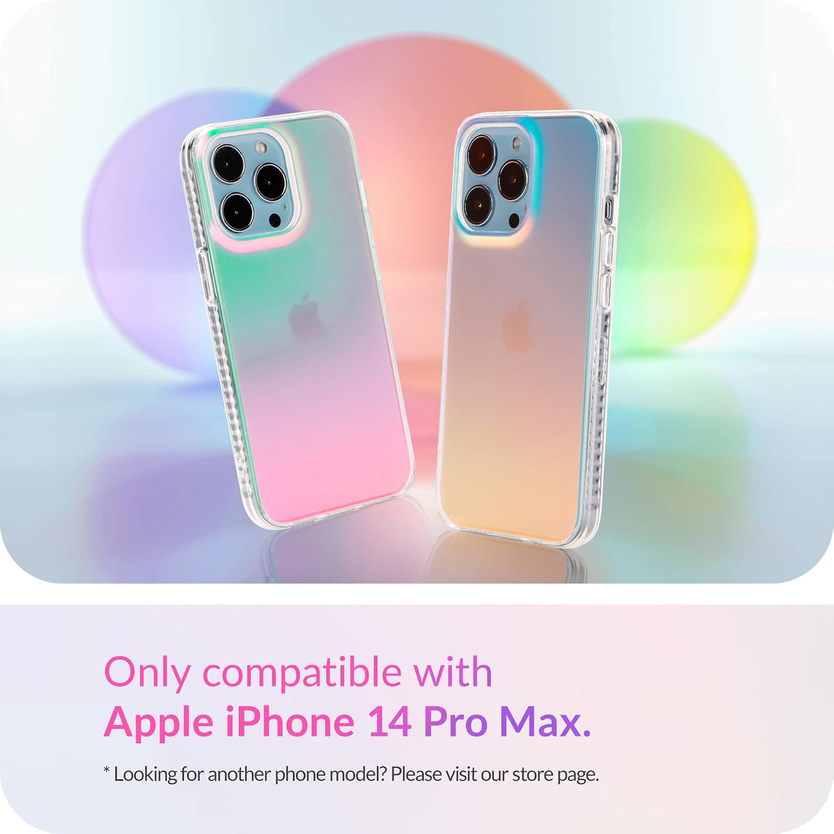 LONLI - Serie Just in Case (para iPhone 14 Pro MAX) - Funda mate fluorescente iridiscente