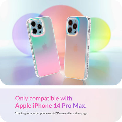 LONLI - Serie Just in Case (para iPhone 14 Pro MAX) - Funda mate fluorescente iridiscente