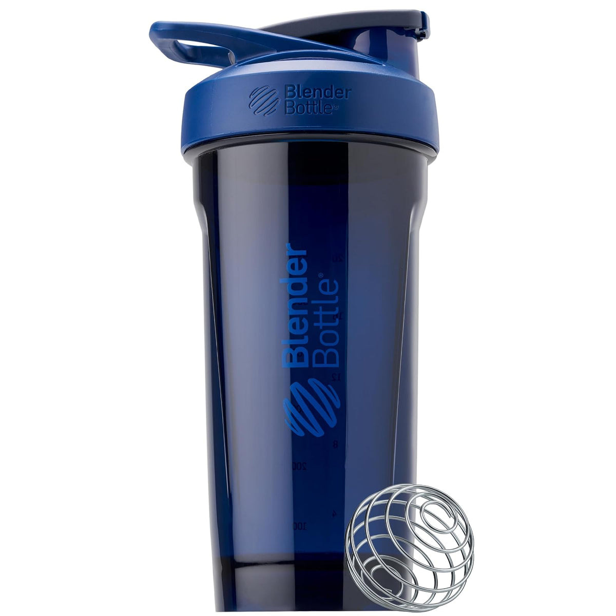 BlenderBottle Strada Botella Coctelera con Batidor BlenderBall, Tapa a Prueba de Fugas - Azul - 28 ounces - Taza Shaker