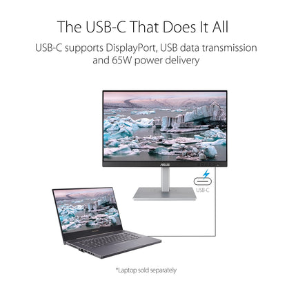 ASUS Monitor ProArt PA247CV 23.8” Monitor, 1080P Full HD, 100% sRGB/Rec. 709, IPS, ΔE < 2, USB hub USB-C HDMI DisplayPort with Daisy-Chaining, Calman Verified, Eye Care, Anti-Glare, Ergonomic Stand