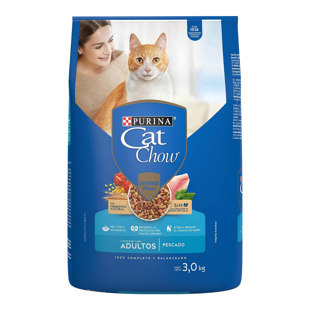 Purina Cat Chow Adulto Todos los Tamaños Sabor Pescado 3Kg