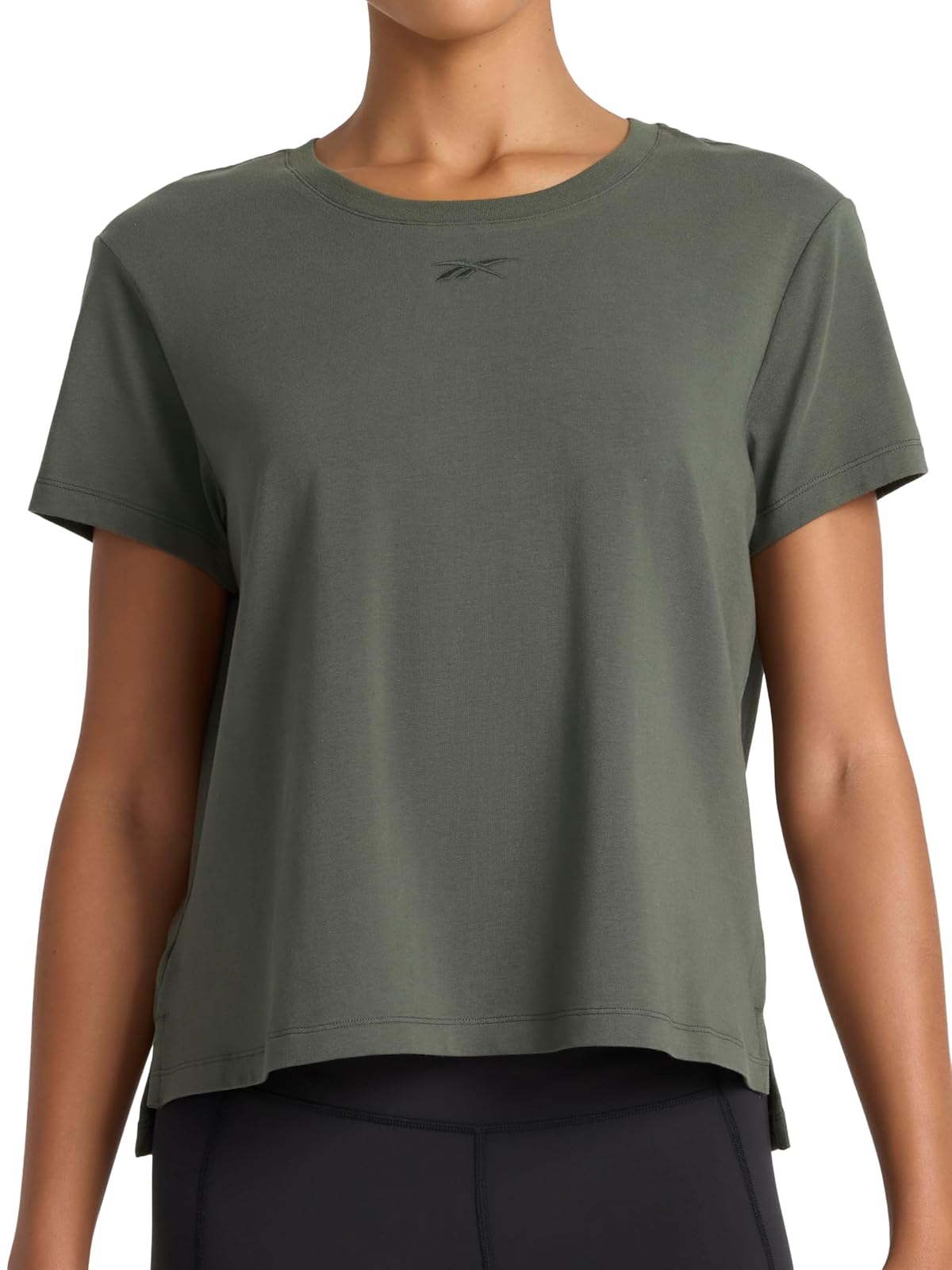 Reebok Playera con Bordado Cuello Redondo Mujer - CH - Verde grano