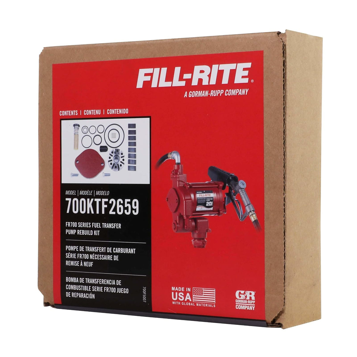 Fill-Rite 700KTF2659 Kit de reconstrucción para bombas de la serie FR700B y FR700V