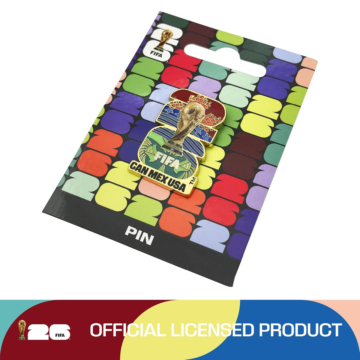 Wagon International Pin de Emblema de países anfitriones 2D con Licencia Oficial de la Copa Mundial DE LA FIFA 2026ᵀᴹ