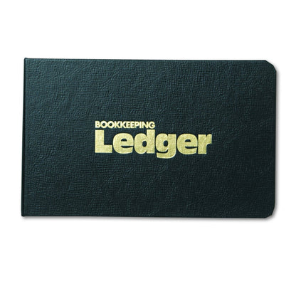 Rediform 63453 1" 4-Ring Ledger Binder con 100 hojas de libros pequeños e índices A-Z (8.5") Negro