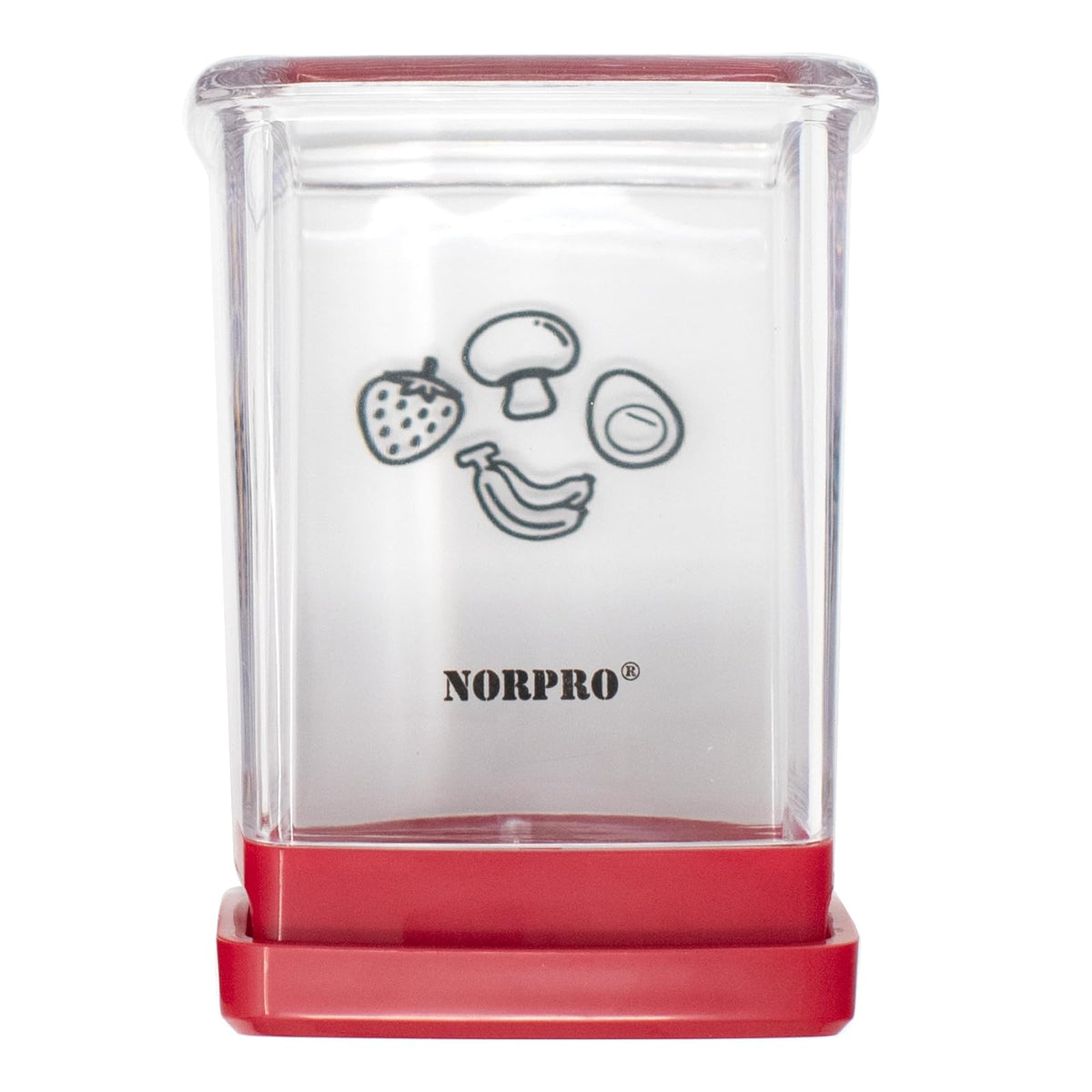Norpro Speed Slicer con placa de empuje, rojo, 3 pulgadas de largo x 3 pulgadas de ancho x 4.25 pulgadas de alto