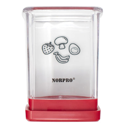 Norpro Speed Slicer con placa de empuje, rojo, 3 pulgadas de largo x 3 pulgadas de ancho x 4.25 pulgadas de alto