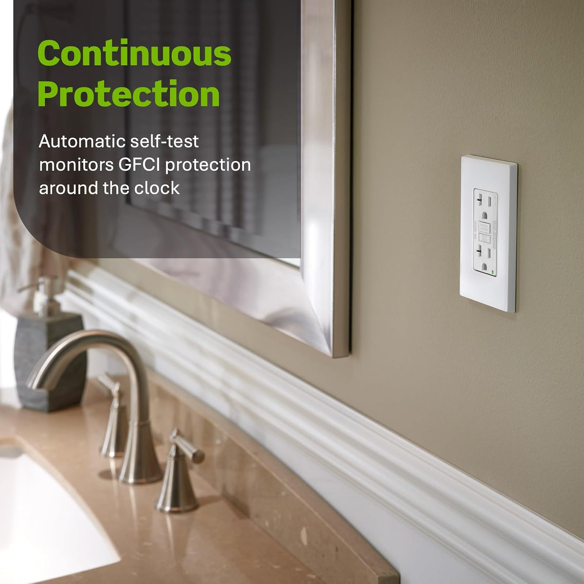 Leviton SmartlockPro receptáculo a prueba de alteraciones, con indicador LED, 20 Amp, Ivory
