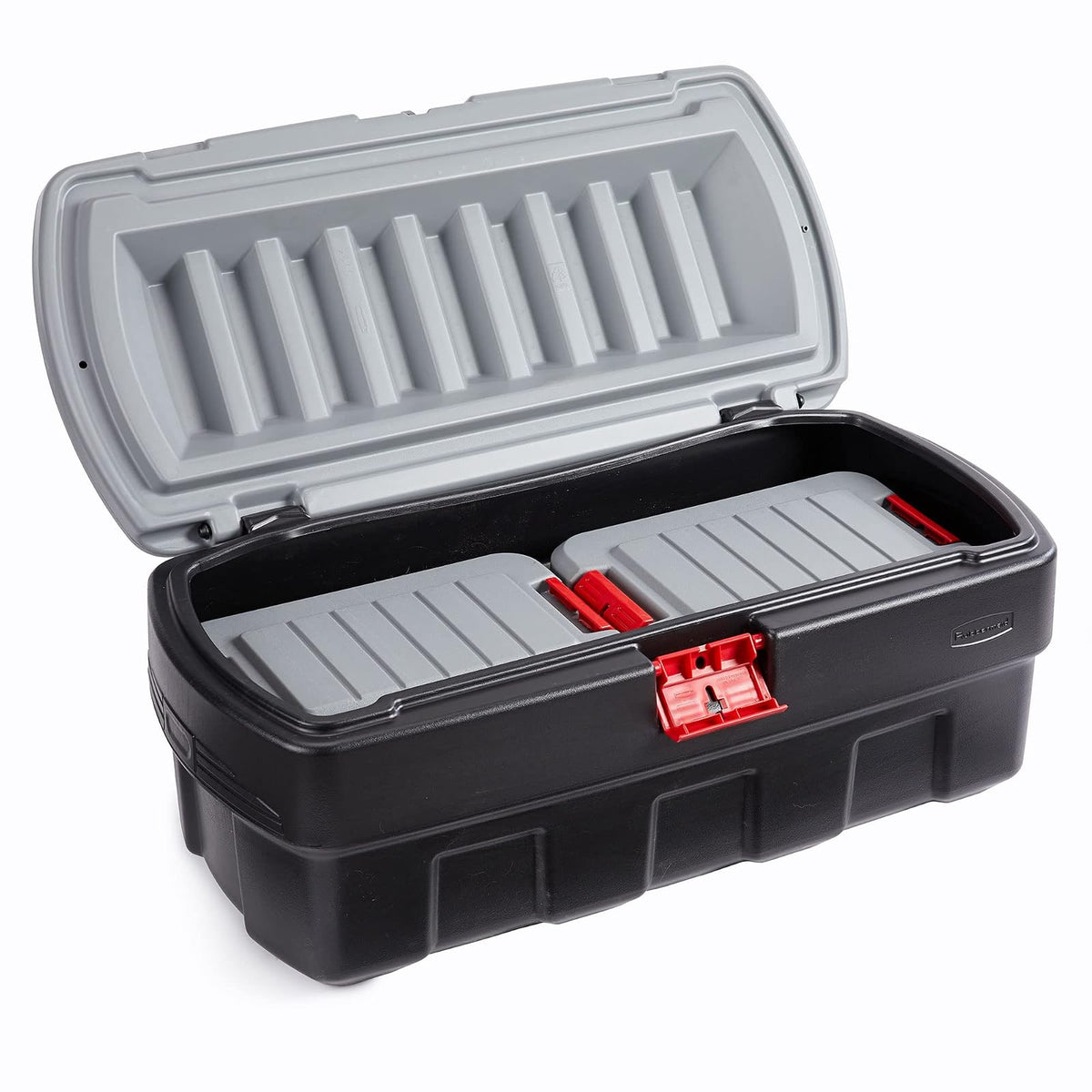 Rubbermaid ActionPacker 48 galones con contenedores de 8 galones anidados, contenedores de almacenamiento bloqueables, industriales, resistentes con tapas