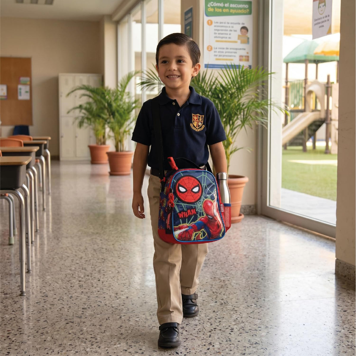 Ruz Lonchera Infantil y Preescolar | Spider-Man | 100% Poliéster Capacidad 3 Litros | Bolso Térmico Escolar para Niños con Asa y Cierre de Cremallera | Recomendado desde 3 años