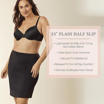 Jones New York Silky Touch 23 Anti-Cling Knee Length Half Slip FondoMujer