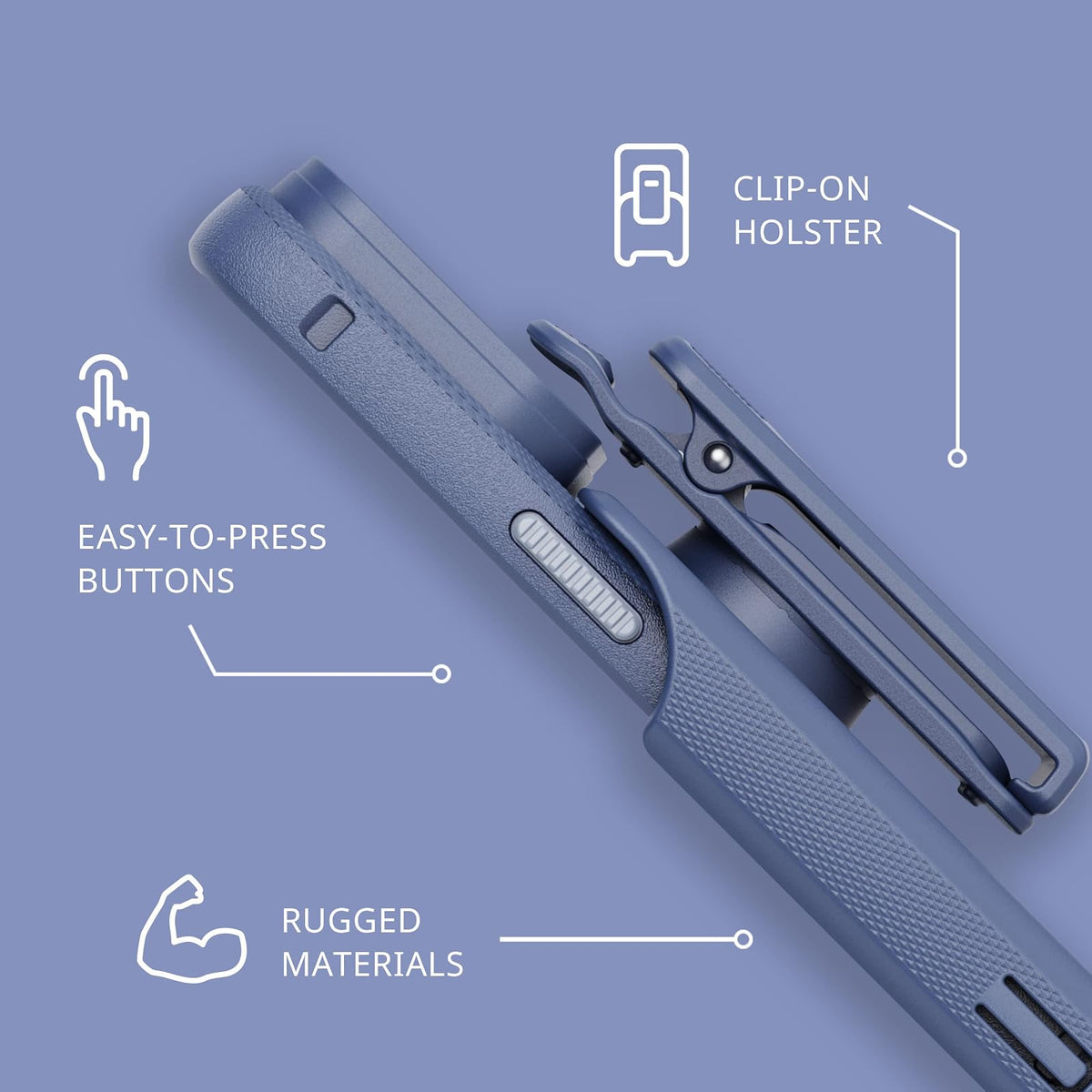 Tech21 iPhone 14 Pro EVO MAX Compatible con MagSafe® - Funda de teléfono Duradera, Resistente y Absorbente de Golpes con Funda y protección FlexShock de 20 pies
