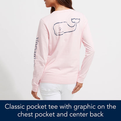 Vineyard Vines Long Sleeve Vintage Whale Pocket T-Shirt Camiseta Mujer