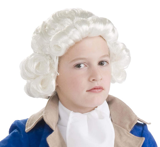 Forum Novelties Colonial Boy niño Peluca, Color Blanco