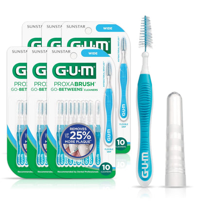 GUM Proxabrush Go-Betweens - Cepillos interdentales, Anchos, 60 Brushes