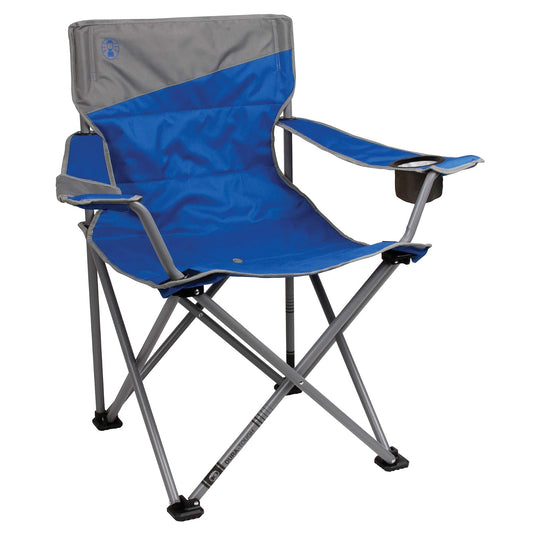 Coleman Silla cuádruple Big-N-Tall con soporte para tazas y bolsillo lateral, resistente al agua, silla de camping de gran tamaño que soporta hasta 600 libras, ideal para portón trasero, camping y uso