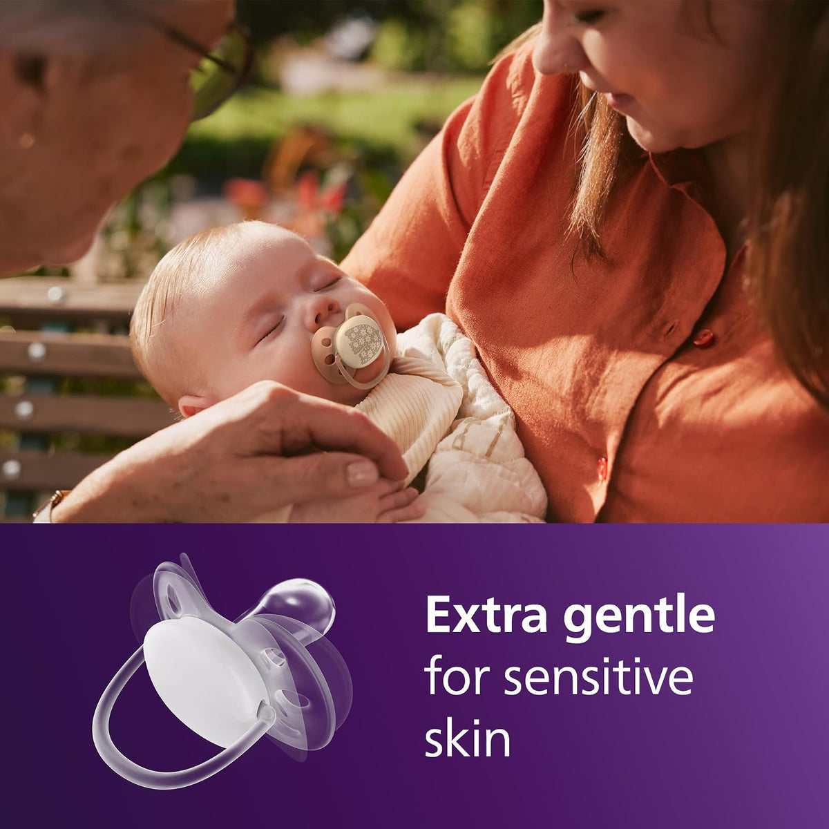 Philips Avent - Chupones Ultra Suaves, Diseño Ortodóntico, para Bebés de 0-6 Meses, Escudo Flexible, Pezón Simétrico de Silicona, Sin BPA, 2 Estuches Esterilizadores, Paquete de 4, SCF091/49