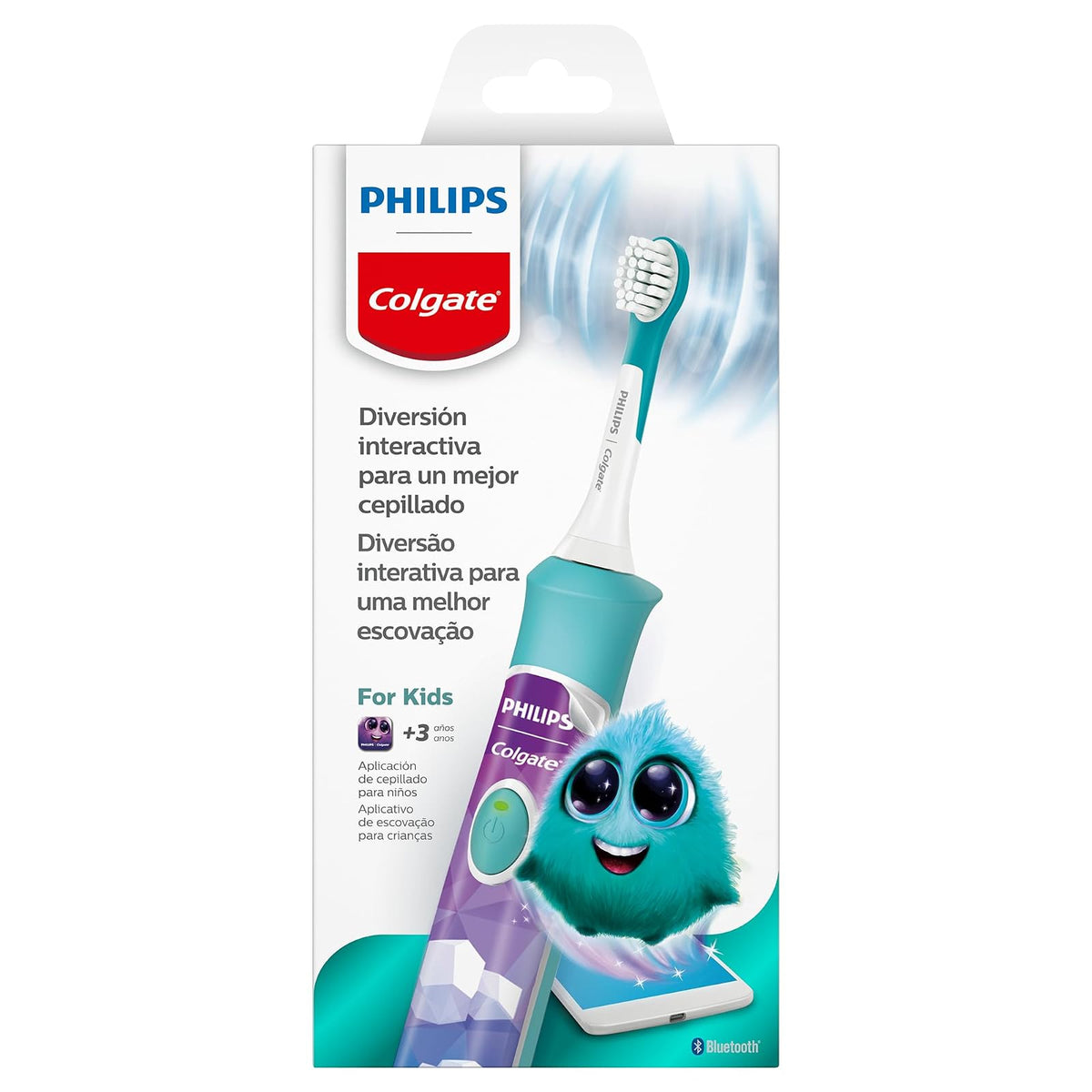 Philips Colgate Cepillo Dental Eléctrico SonicPro Kids Funcional con App | Seguro y Suave para los Dientes de los Niños, Remueve Más Placa que un Cepillo de Dientes Manual