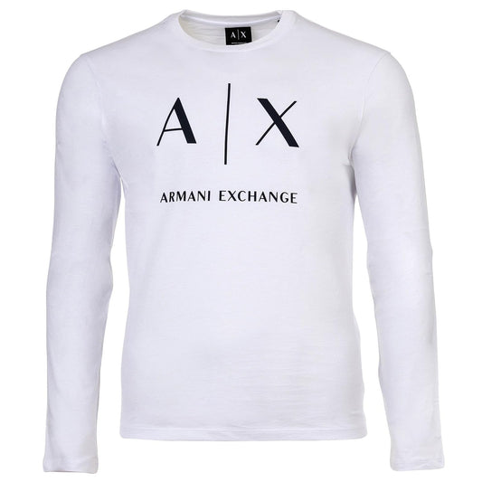 Armani Exchange - Playera de Manga Larga de algodón para Hombre