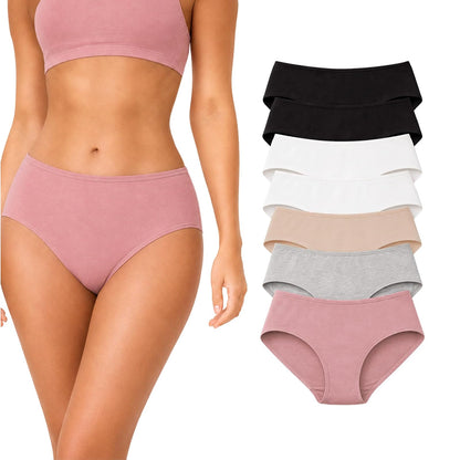BODYcontrol Pantaletas de Algodón para Mujer - G - BLANCO - NEGRO - GRIS - MAUVE - NUDE - SET 7