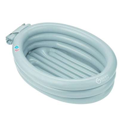 Babymoov Bañera Hinchable Evolutiva para Bebé, Tina Portátil para Recién Nacidos y Niños Pequeños, Soporte Plegable de Baño y Viaje, Práctico para Uso Diario, Aqua Dots