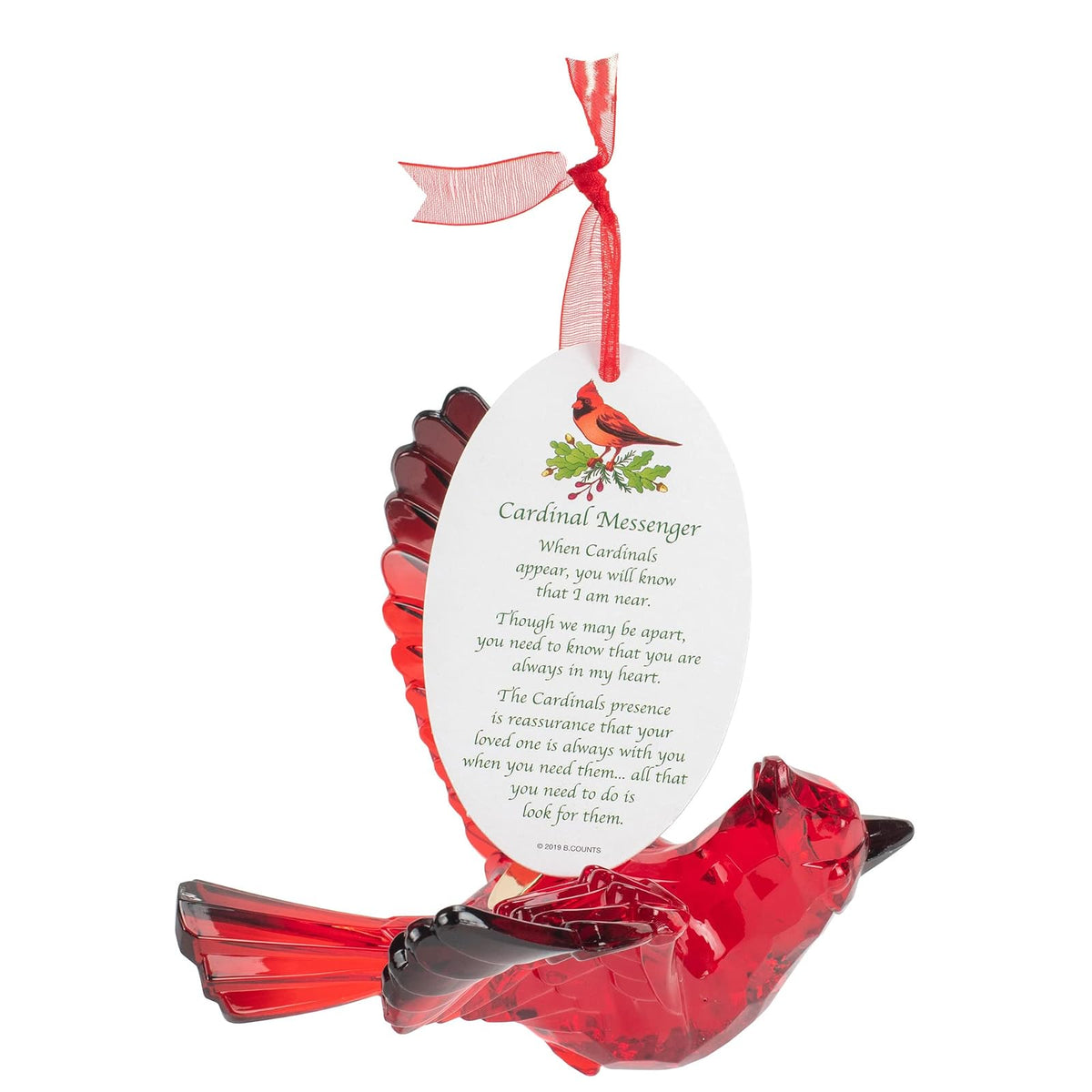 Department 56 Christmas Basics - Adorno Colgante de pájaro, 3,125 Pulgadas, Color Rojo